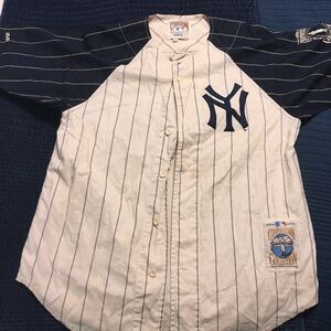 New York Yankees Thurman Munson Cooperstown mirage Jersey sz L mlb baseball